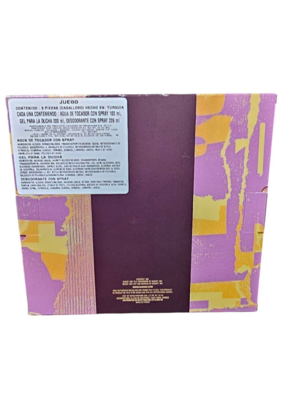 Guess 1981 Los Angeles Gift Set para Hombre – Eau de Toilette 100 ml + Body Spray 226 ml + Shower Gel 200 ml