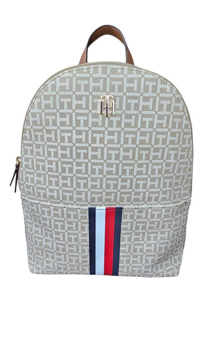 Mochila Tommy Hilfiger 69J8925 270 IZL para Mujer | Beige con Monograma TH