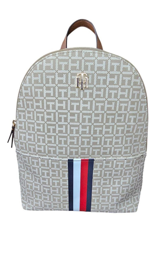 Mochila Tommy Hilfiger 69J8925 270 IZL para Mujer | Beige con Monograma TH