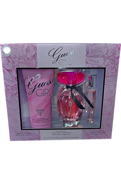 Guess Girls Gift Set para Mujer – Eau de Toilette 100 ml + Body Lotion 200 ml + Travel Spray 15 ml