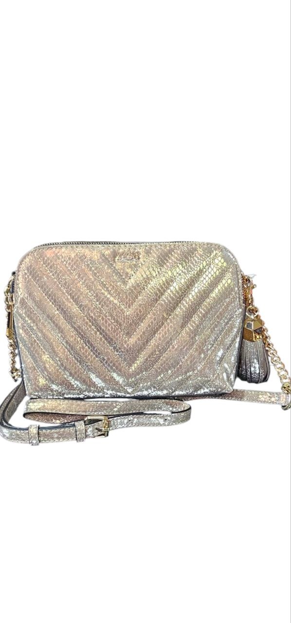 ALDO Crossbody Acolchado Dorado Metálico | Bolso para Mujer