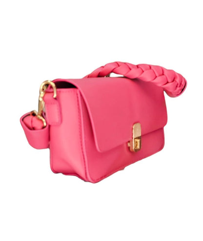 Bolso Crossbody Elegante Color Rosa con Asa de Mano y Correa para Hombro