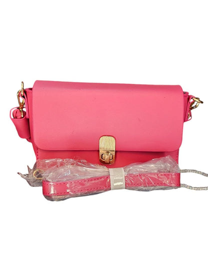 Bolso Crossbody Elegante Color Rosa con Asa de Mano y Correa para Hombro