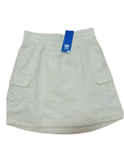 Falda Adidas para Mujer – Bolsas Laterales | Logo Bordado | Color Beige | Talla S