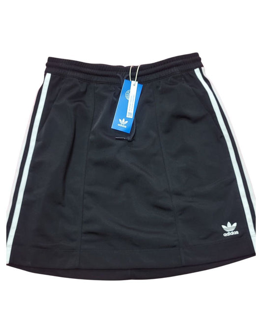 Falda Adidas para Mujer H37774 – 3 Franjas Laterales | Logo Bordado | Negro | Talla S
