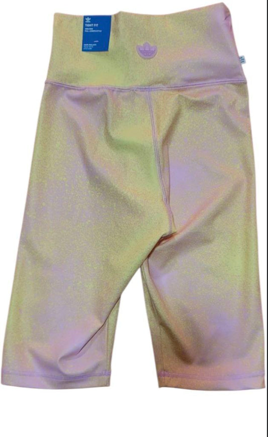 Bike Shorts Adidas para Mujer HL6601 – High Rise Tight Fit | Multicolor Amarillo y Rosa | Talla XS
