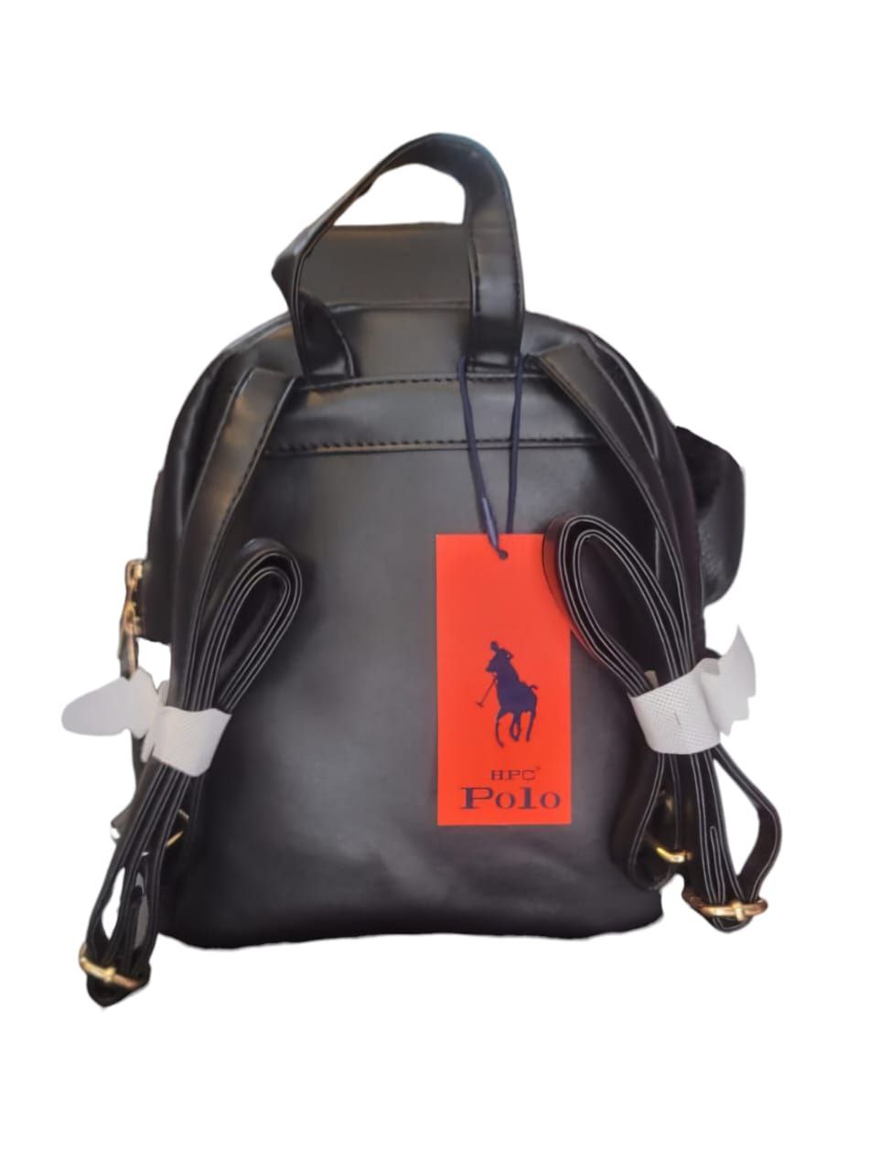 Mochila Elegante HPC Polo para Mujer Negra | MY BEAUTIFUL ALYS SHOP